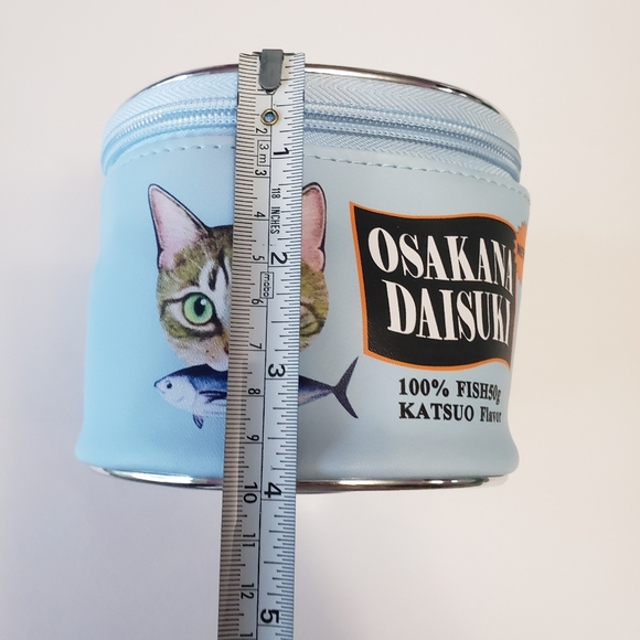 1PC Large-capacity Storage Bag Cat Eating Fish Pattern Canned Type Cosmetic Bag - Picture 5 of 7